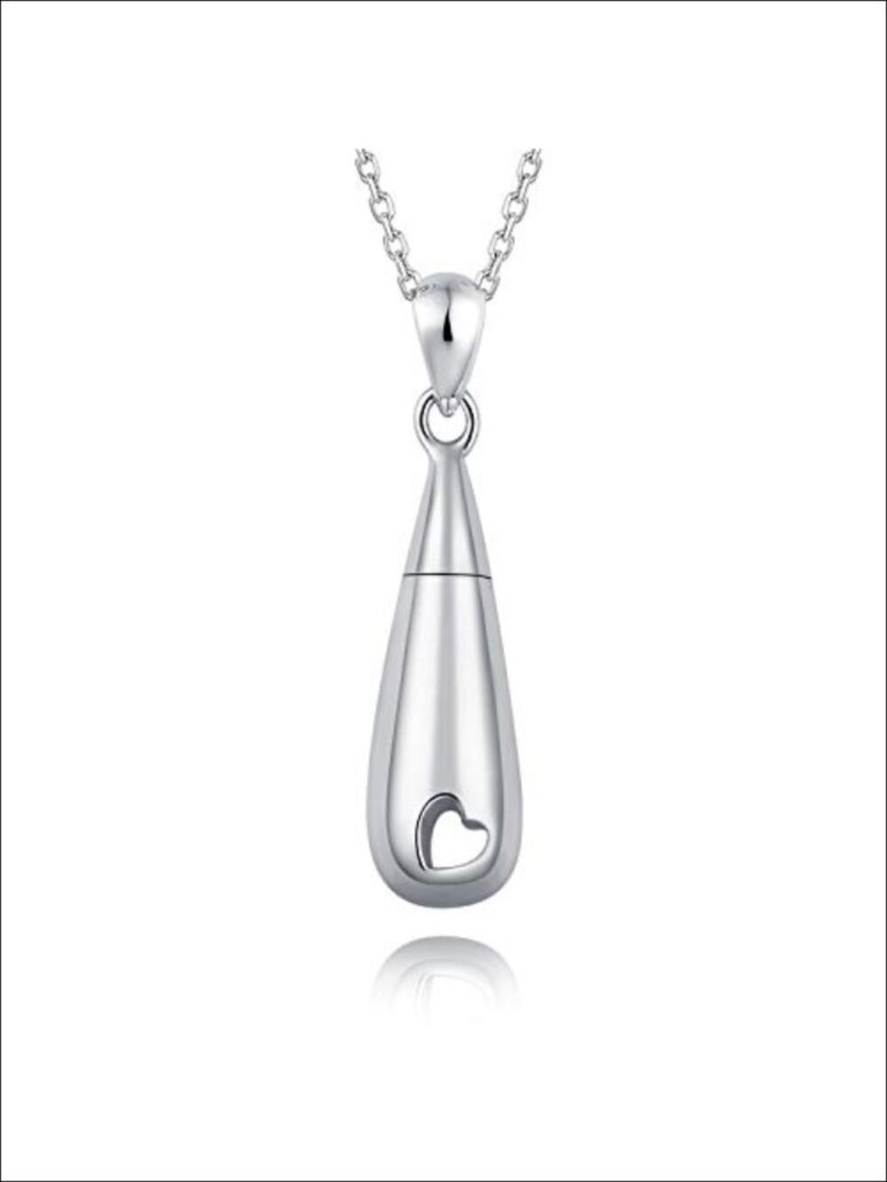 925 Sterling Silver Teardrop Urn Pendant Necklace for Ashes Memorial Keepsake